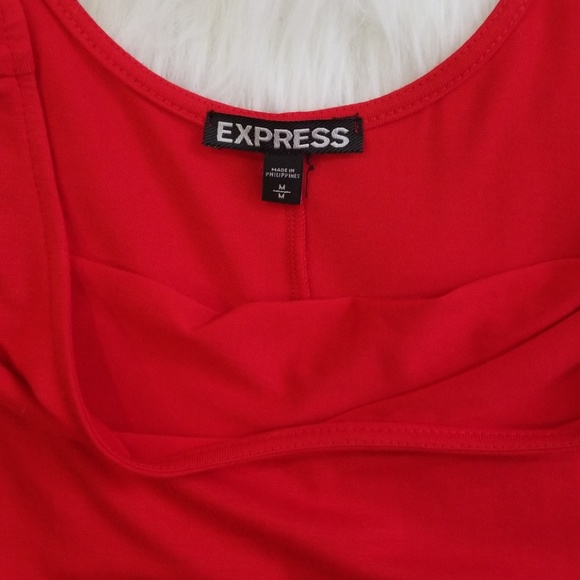 Express Solid red circle dress. Size M - Picture 7 of 11